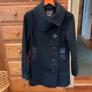 Wool pea coat - black